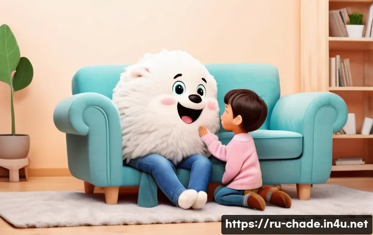 캐릭터 디자인의 성공적 마케팅 사례 - **Prompt:** A heartwarming scene featuring a friendly, round, and cuddly brand mascot with large, ex...