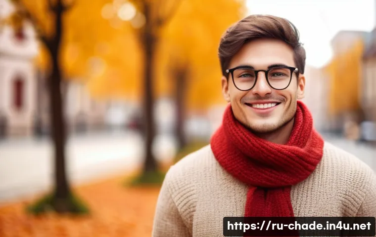 캐릭터 디자인의 디테일 강조법 - A confident and friendly young man with a subtle smile and slightly raised eyebrows, wearing round v...