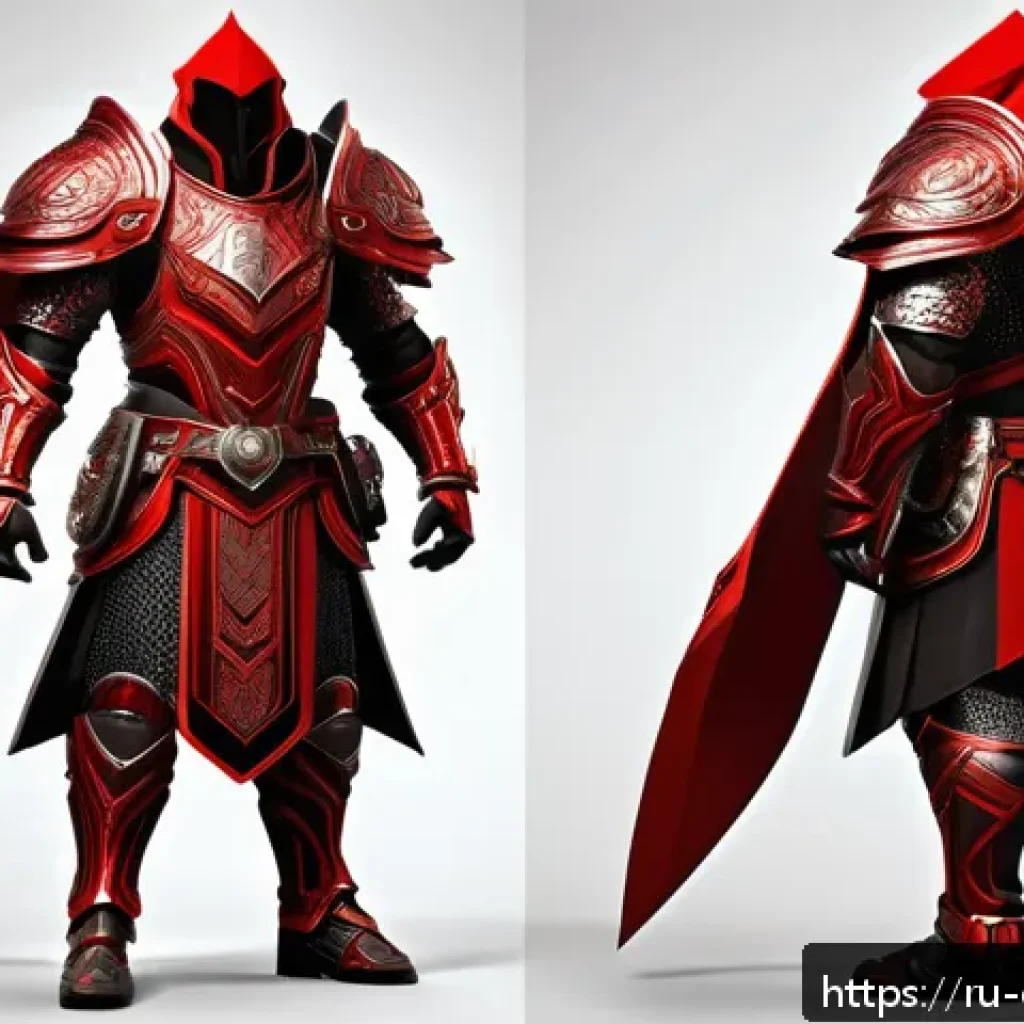 캐릭터 디자인의 비주얼 언어 응용 - A dynamic hero character design featuring a bold red color palette symbolizing energy and passion, w...