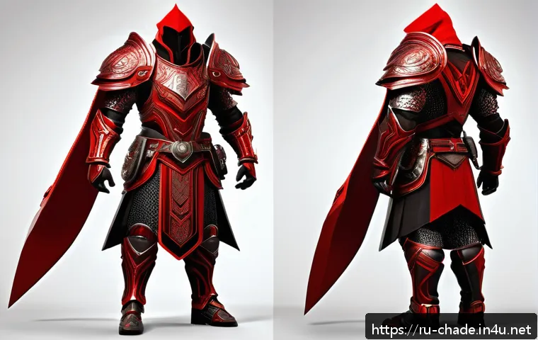 캐릭터 디자인의 비주얼 언어 응용 - A dynamic hero character design featuring a bold red color palette symbolizing energy and passion, w...