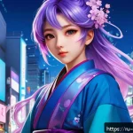 Home 20 캐릭터 디자인의 글로벌 시장 진출 사례 - A vibrant and expressive anime-style character inspired by Japanese manga traditions, featuring larg...