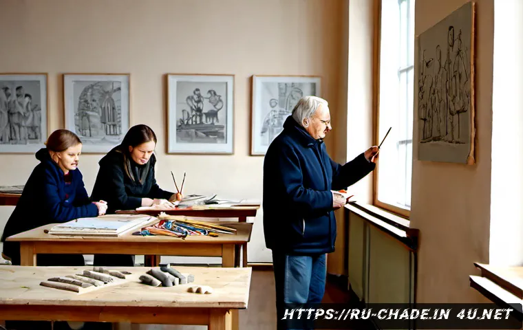 Home 17 캐릭터 디자인의 학문적 발전과 사례 - Photorealistic university character design research studio in Moscow, an elderly Russian design prof...